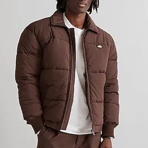 Madewell x Dickies XXLarge Jacket Overbook Puffer Jacket in chocolate brown NWT